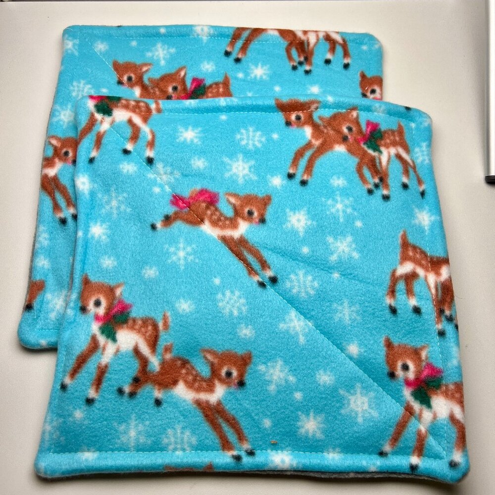 Guinea Pig Piddle Pee Pad X 2 Fleece 11" Square Reversible Washable Reusable New